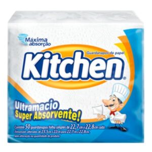 Guardanapo de Papel Folha Simples Grande Branco PT 50 FL Kitchen